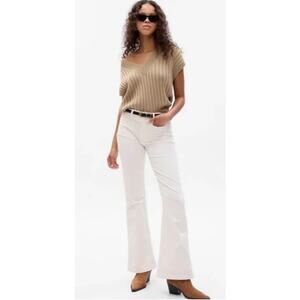 NWT GAP High-Rise 70s Flare Leg White Corduroy Pants Retro Size 27/4